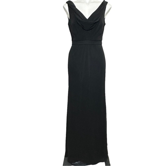 Jenny Packham Sleeveless Cowl-Back Trumpet Gown black NWT 6 - Picture 4 of 8